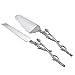 Elegant Rustic Cake Server and Knife Set with Beautiful Leaf Design, Ideal Cake Cutting Set For Wedding Party's and Elegant Events, 2 Piece Silver Twig Pie Server Set