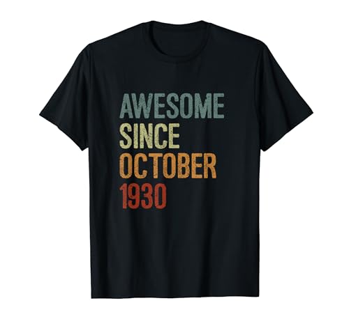 Impresionante desde octubre de 1930, regalo de cumpleaños divertido retro Camiseta