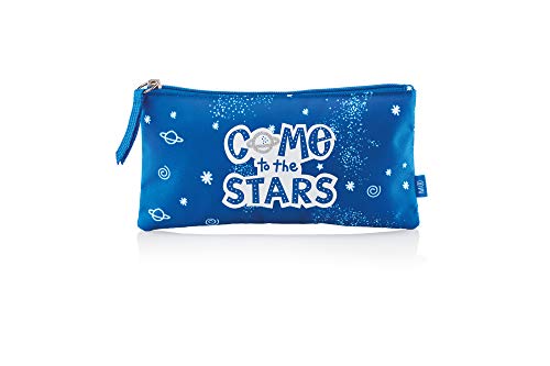 Miquelrius - Estuche Escolar Plano , Dimensión 225 x 115 x 20 mm , Cierre con Cremallera , Diseño Come to the Stars
