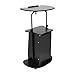 Mobile Podium Stand, Portable Rolling Lectern, Height Adjustable Presentation Stand, Sit-to-Stand Laptop Cart, for Church, Classroom, Lecture, Speech Black