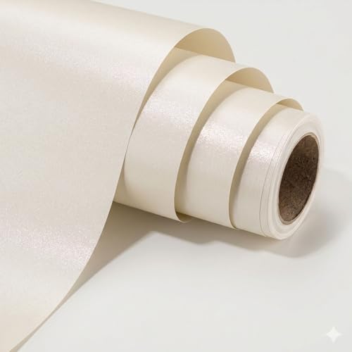 Yarcony Shimmer Off White Wrapping Paper- 17 Inches X 16.5 Feet - Solid Color Pearly-lustre Gift Wrap Paper for Birthday Valentines Day Wedding Bridal Shower Mothers Day Christmas Anniversary
