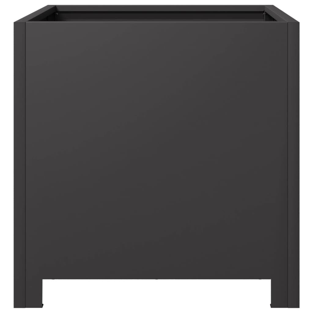 Set di 2 fioriere da 40 x 40 x 40 cm, in acciaio, quadrate, per giardino, balcone e terrazza, robusto vaso in metallo per piante, fiori ed erbe aromatiche