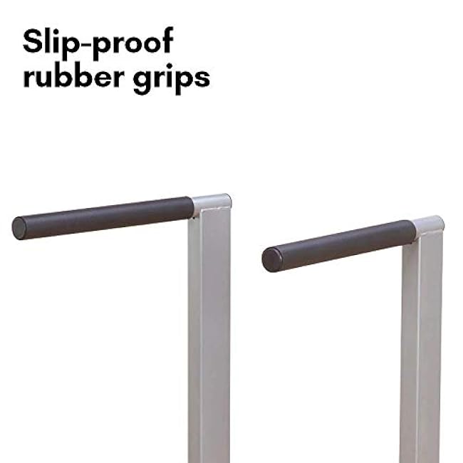 Body-Solid (GDIP59B) Dip Station - Heavy-Duty Steel Dip Bars with Slip-Proof Grips - Adjustable & Stable Pull-Up Stand for Strength Training - Powder Coated Fitness Equipment, Black