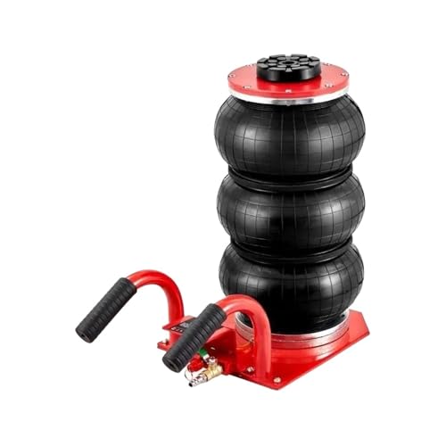 トリプルバッグエアジャッキ 3トン(6600ポンド)容量 ポータブル空気圧式カージャッキ 高耐久&クイックリフティング ガレージ修理に最適(White)