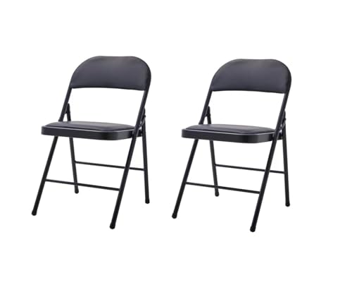 MUEBLIX.COM   Silla Plegable Ferrol, Silla Plegable Acolchada, para Hogar y Jardín, Resistente y Duradera, Silla Ergonómica, Pack de 2 Sillas, Color Negro