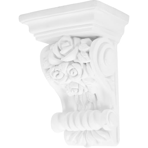 MUCKLILY Ménsula Decorativa Europea de Poliuretano Blanco 10 CM Ménsula Tallada sin Yeso para Decoración de Hogar y Techo Soporte Resistente Estilo Romano para Interiores y Exteriores