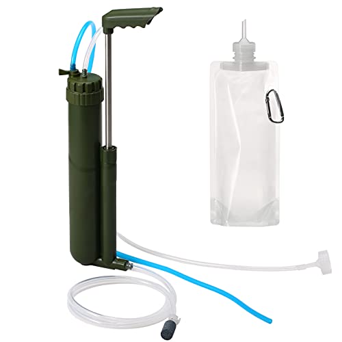 Kavolet Filtro de agua portátil de 0,01 micrones, equipo de supervivencia de purificación de agua, purificador de agua de emergencia para senderismo, camping, trekking, viajes, preparación de