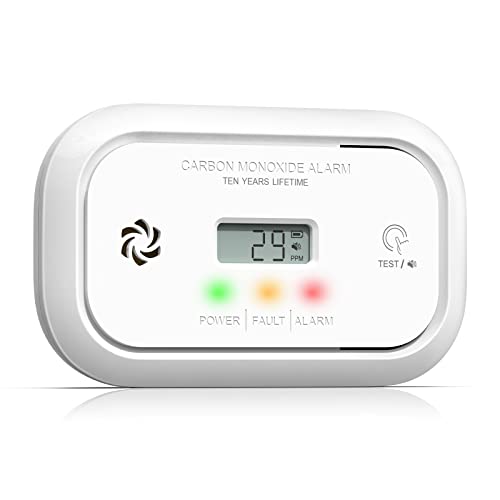 Jemay Carbon Monoxide Detector Alarm, Co Detector With Digital Lcd Display, Replaceable Battery Carbon Monoxide Detectors For Home And Depot, 3 Led Lights Carbon Monoxide Alarm, 1-Pack #TOP5