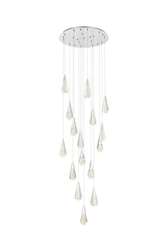 ARS Concepts Amora 28 Inch Pendant Light in Chrome and Clear