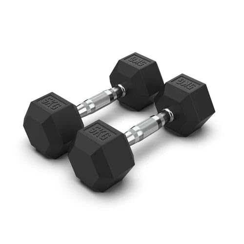 Hex-Shaped Dumbbell Pairs, 2 × 5kg (10kg)
