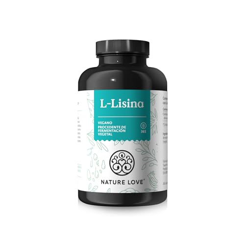NATURE LOVE® L-lisina – 365 cápsulas veganas – 1.000 mg L-lisina HCL por dosis diaria – lisina de fermentación vegetal – para 6 meses – producido en Alemania y probado en laboratorio