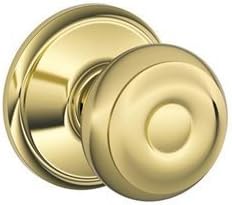 Schlage F51A Georgian 505 Entry Door Lock Lifetime Bright Brass