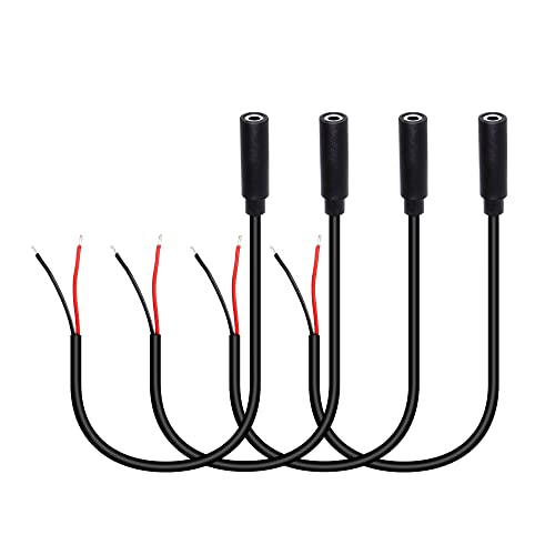RIIEYOCA 3.5mm Female Plug to Bare Wire Stereo Audio Cable,1/8' TS 2 Pole Mono Female Plug to Open End Audio Line, for and Audio Equipment Installed or Replace Repair(4 Pack)