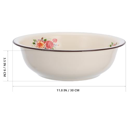 Vaso esmaltado vintage grande para mezclar 30 cm miniatura 2