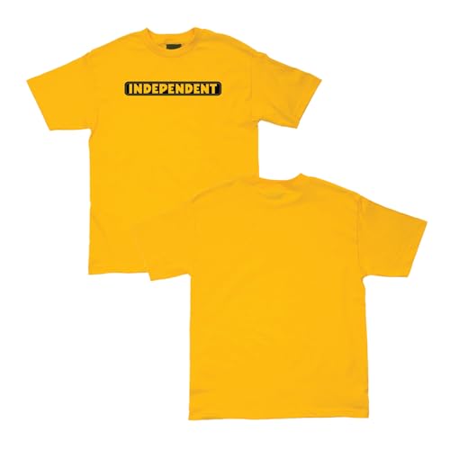 INDEPENDENT Truck Company Bar Logo S/S Midweight T-Shirt Gold w/Grey XL Youth3