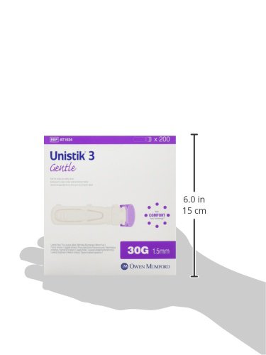 Owen Mumford Unistik 3 Gentle Single Use Safety Lancets, 200 Count #TOP6
