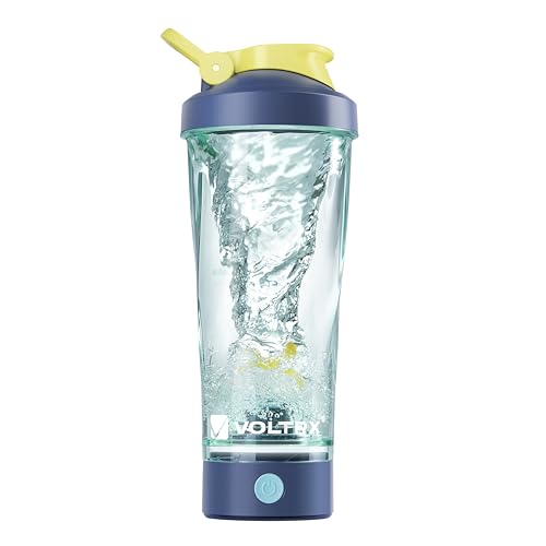 Image of VOLTRX VortexBoost Electric Shaker Bottle, USB C Rechargeable Protein Shake Mixer, Shaker Cups for Protein Shakes and Meal Replacement Shakes, BPA-Free, Made with Tritan, Denim Dust, 24oz