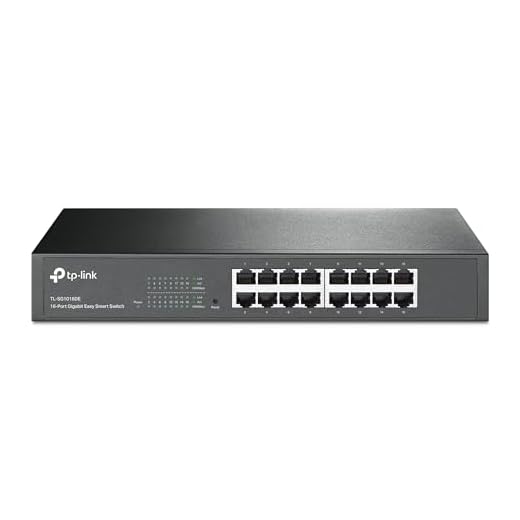 TP-Link 16 Port Gigabit Switch Easy Smart Managed Plug & Play Desktop/Rackmount Sturdy Metal w/ Shielded Ports Support QoS, Vlan, IGMP & Link Aggregation (TL-SG1016DE),Black