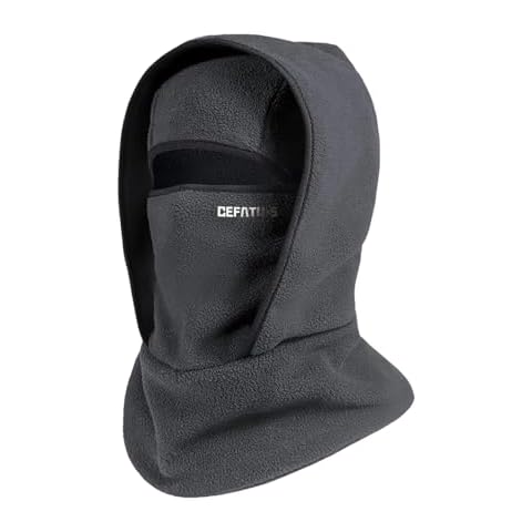 Febteebou Ski Mask for Men Women Outdoor Winter Warm Hat Integrated Neckband Windproof Fleece Balaclava Thermal Face Mask Dark Gray Cover