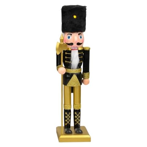 38cm Wooden Black Gold Nutcracker Soldier Decorations Cover