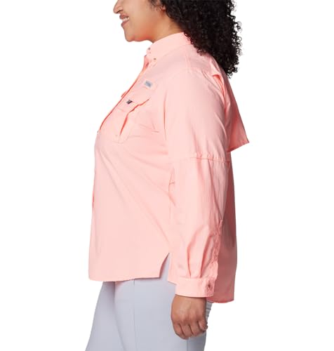 Columbia Women's PFG Bahama II Long Sleeve Fishing Shirt, Tiki Pink, 3X - image 7