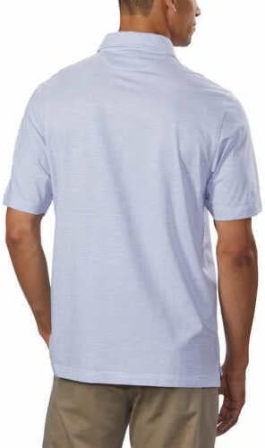 Miniatura 3 de Kirkland Signature Polo de manga corta de mezcla de seda de algodón Pima para hombre, Azul