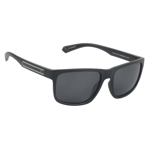 Image of Fueel Polarized Rectangle Sunglasses for Men & Women | UV Protected Retro Half Frame Sunglasses | Lightweight Stylish Black Frame