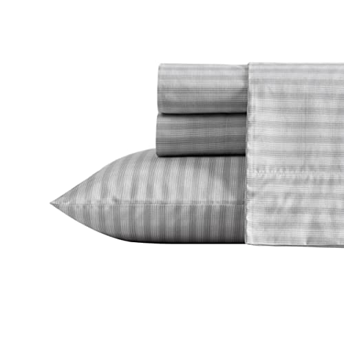 Nautica - Queen Sheets, Cotton Percale Preppy Bedding Set, Crisp & Cool, Lightweight & Breathable (Michael Plaid Grey, Queen) - Image 2