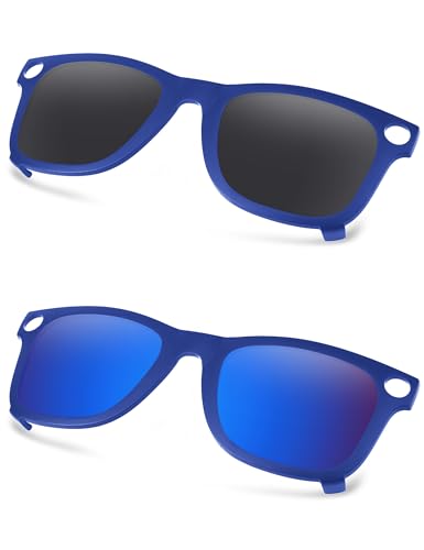AOZAN �}�b�g�u���[�t���[�� �Ό��N���b�v�I���T���O���X Ray-Ban Meta Wayfarer RW4006 50mm �Ή� �j�����p - �I�j�L�X�u���b�N & �J�v���u���[