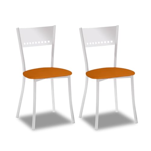 ASTIMESA SCMGNA Dos sillas de Cocina, Metal, Naranja, Altura de Asiento 45 cms