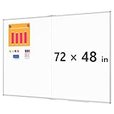 Magnetic White Board Dry Erase Board for Wall, 72' x 48' (6' X 4') Wall-Mounted Large Giant Whiteboard for School, Classroom, Office & Home