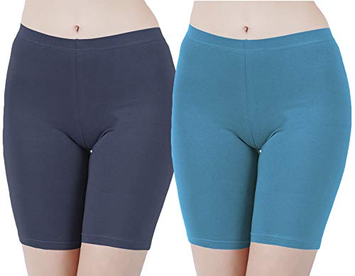 Image of Buy That Trendz Cotton Lycra Tight Fit Stretchable Cycling Shorts Womens | Shorties for Active wear /Exercise /Workout /Yoga /Gym /Cycle /Running Red Grey Combo Pack of 2
