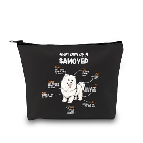 PYOUL Samoyed Inspired Gift Anatomy of A Samoyed Dog Makeup Bag Samoyed Mom Cosmetic Bag Samoyed Lover Gift Samoyed Merch (A Samoyed Dog B)