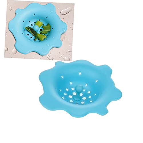 Colador para fregadero de silicona en forma de flor azul miniatura 4