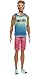 Barbie - Ken Fashionistas Bambola n. 192, capelli castani corti, vitiligine, canotta con scritta "Malibu", Giocattolo per Bambini 3+ Anni, HBV26