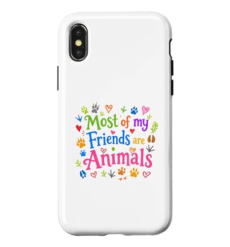 Most Of My Friends Are Animals Funny Animal Lover �X�}�z�P�[�X iPhone X/XS �p