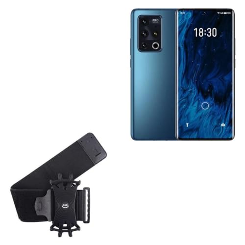 BoxWave Holster Compatible with Meizu 18s Pro - ActiveStretch Sport Armband, Adjustable Armband for Workout and Running - Jet Black