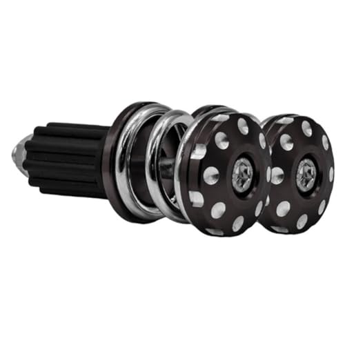 Gettimore Pesas para manillar de motocicleta de 22 mm, tapa de agarre de metal para amortiguación de vibraciones y ajuste universal con diseño elegante en rojo, azul, amarillo, plata, negro y negro