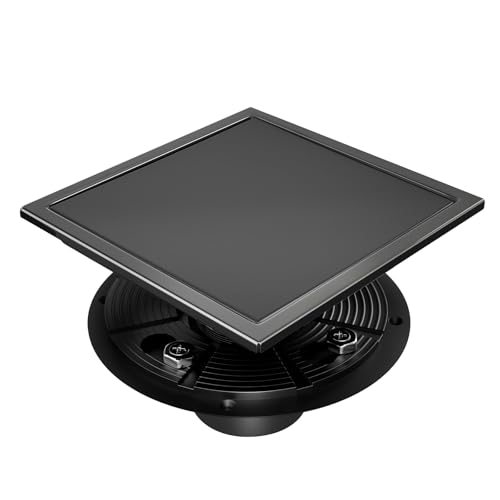 morefine Square Shower Floor Drain with Flange, Shower Drain 6 inch with 2 in 1 Tile-Insert Cover...