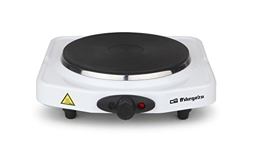 Orbegozo Pe 1512 - Placa Eléctrica Con Termostato Regulable, Indicador Luminoso De Encendido, Fácil De Limpiar, Acabado Esmaltado, 1500 W