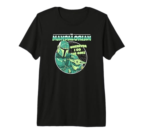 T-shirt Mando and Grogu style comic vintage Star Wars imprimé sur un coton premium doux