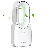 Desk Fan for Bedroom, INMORVEN Bladeless Fan Small Table Fan Quiet Battery Operated Rechargeable...