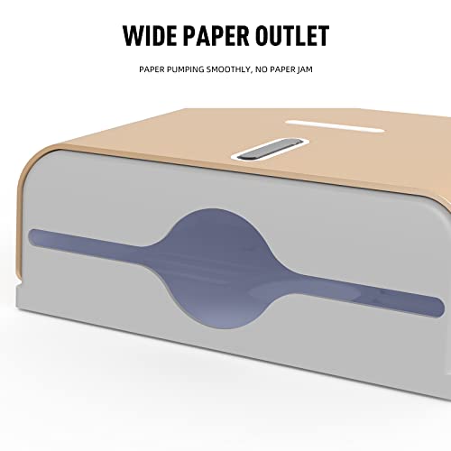 PLUSSEN Paper Towel Dispenser Wall Mount, Adhesive No Drilling Multifold Trifold C Fold Commercial Hand Towel Dispenser,Gold