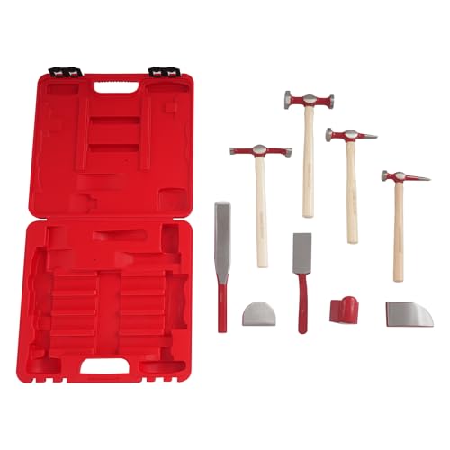 LYNICESHOP 9PCS Dent Repair Kit, Car Body Dent Removal Kit Hammer Dent Body Puller Fender Tools, Portable Bodywork Repair Tools w/Carrying Case for Homes, Car Maintenance Shops