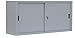 Produktbild Schiebetürenschrank komplett montiert 750 x 1600 x 450 mm (H x B x T) Schwebetürenschrank Büro Aktenschrank Sideboard aus Stahl grau 550130