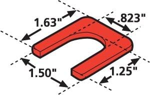 Specialty Products Company 36072 1/8" Caster Shim for Prevost, (Pack of 6)