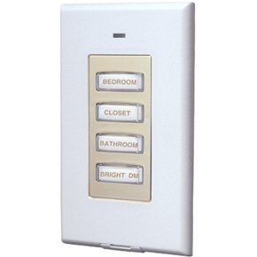 X10 Wireless 4-Button Wall Switch (White w/Gold Trim) RSS20/PHW04D-G X10 Wireless 4-Button Wall Switch (White w/Gold Trim) RSS20/PHW04D-G