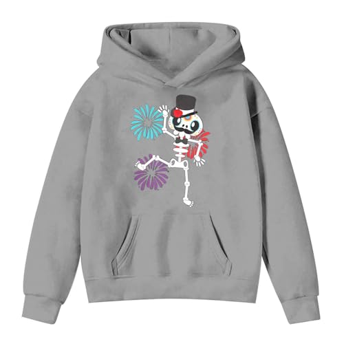 Cute Hoodies Skull Graphic Print Hooded Long Sleeve Halloween Pullover Tops Pocket Loose Comfortable Sweatshirt2