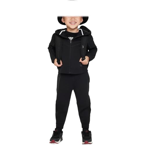 Nike Sportswear Tech Fleece Full-Zip Set Toddler 2-Piece Hoodie Set (76L050-023, Black)