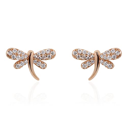 Boucles d'oreilles libellule clous argent anti-gêne pour adolescentes